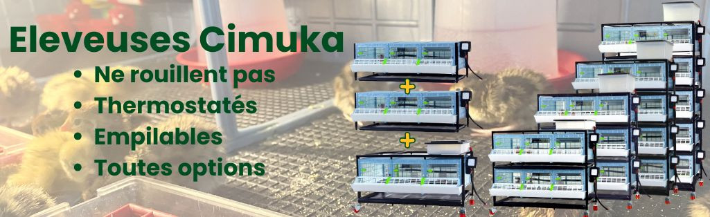 Cages pour poussins, canetons, cailleteaux, faisandeaux, dindonneaux, perdreaux